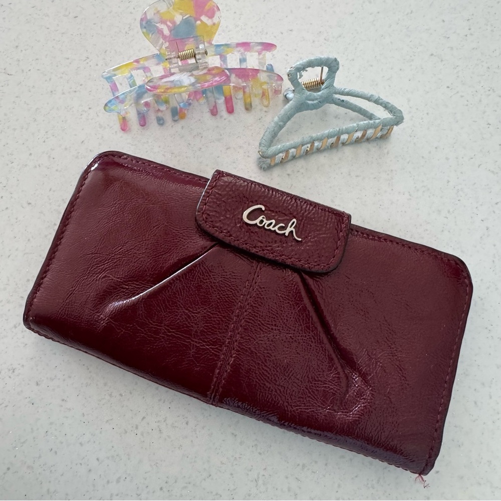 Coach Burgundy Leather Women's Wallet